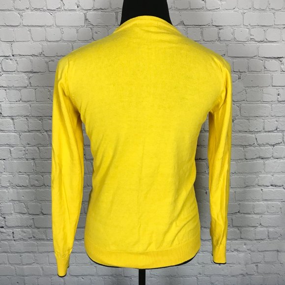 Cotton & Silk Since 1973 Bright Yellow Crewneck Thin Knit - Picture 4 of 5